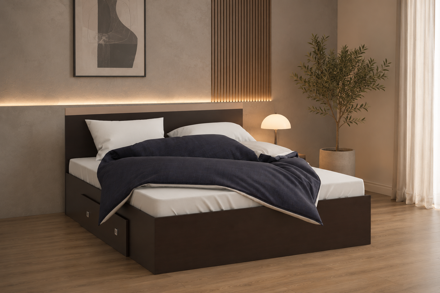 Pat Domino Wenge L160 cu 2 sertare