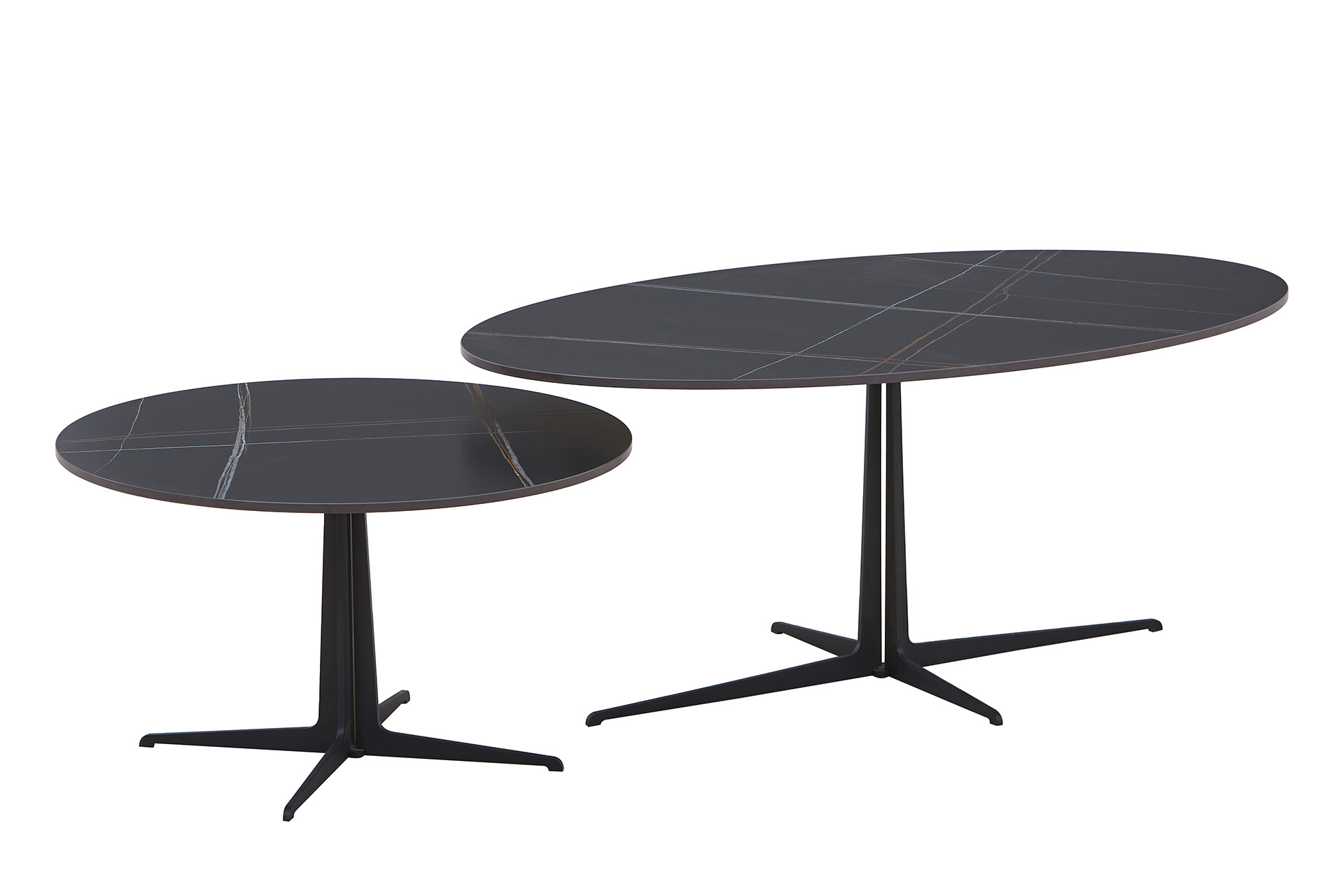 Set 2 măsuțe de cafea Eldora black ceramic D100/D60 - imagine 2