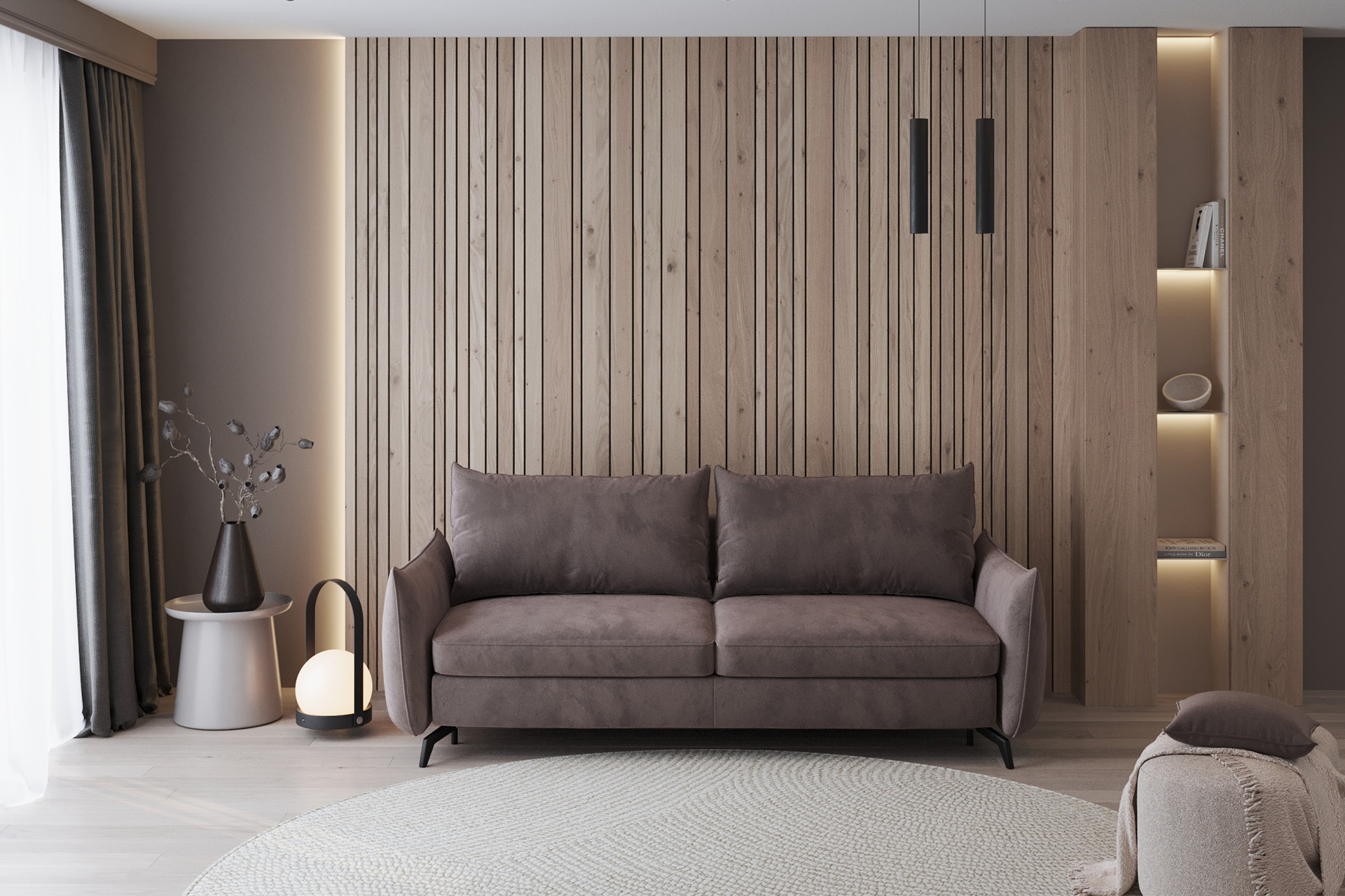 Pachet canapea extensibilă Viva cu ladă pentru depozitare + 2 perne decorative - imagine 2