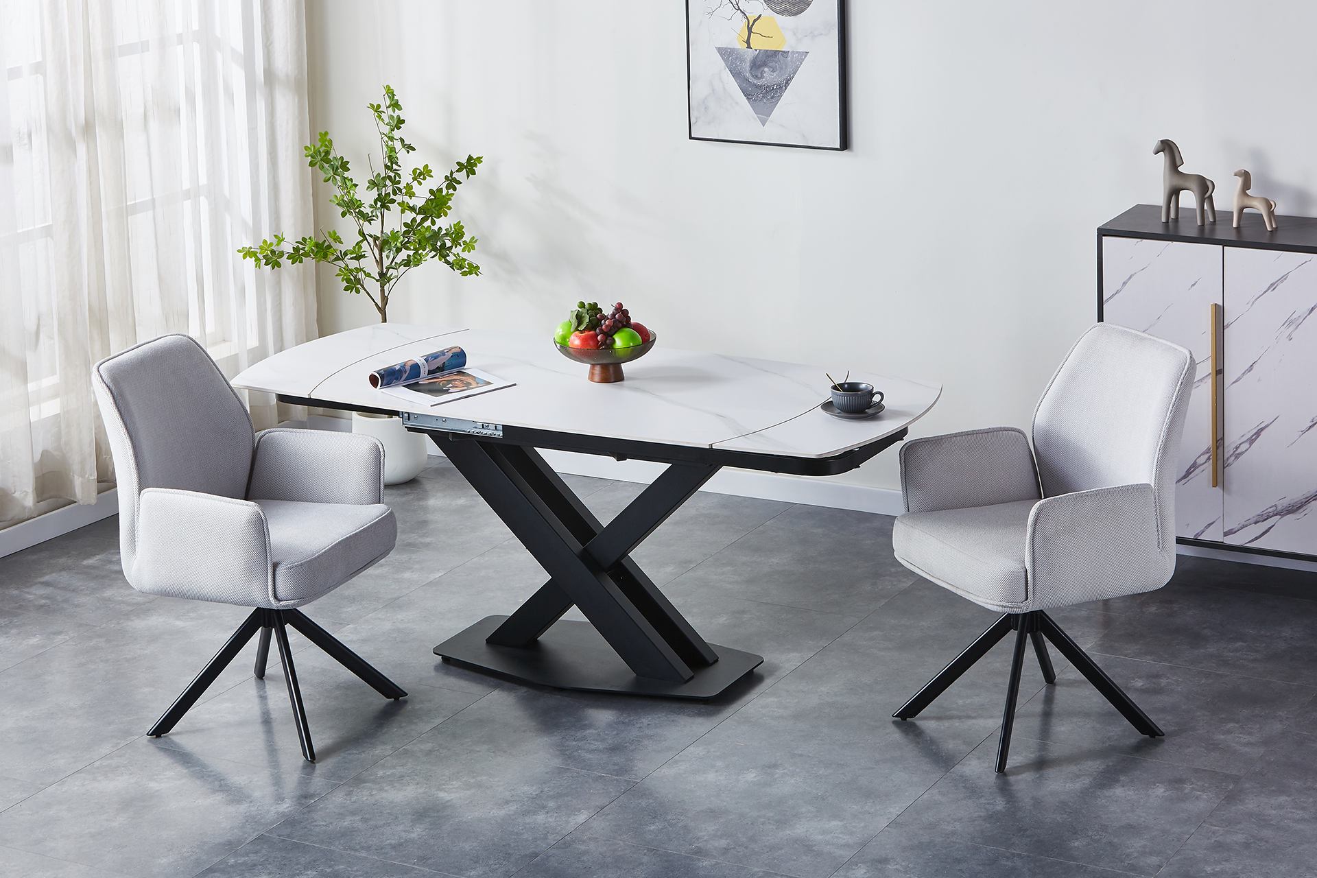 Masă extensibilă X-Wing white ceramic - imagine 5