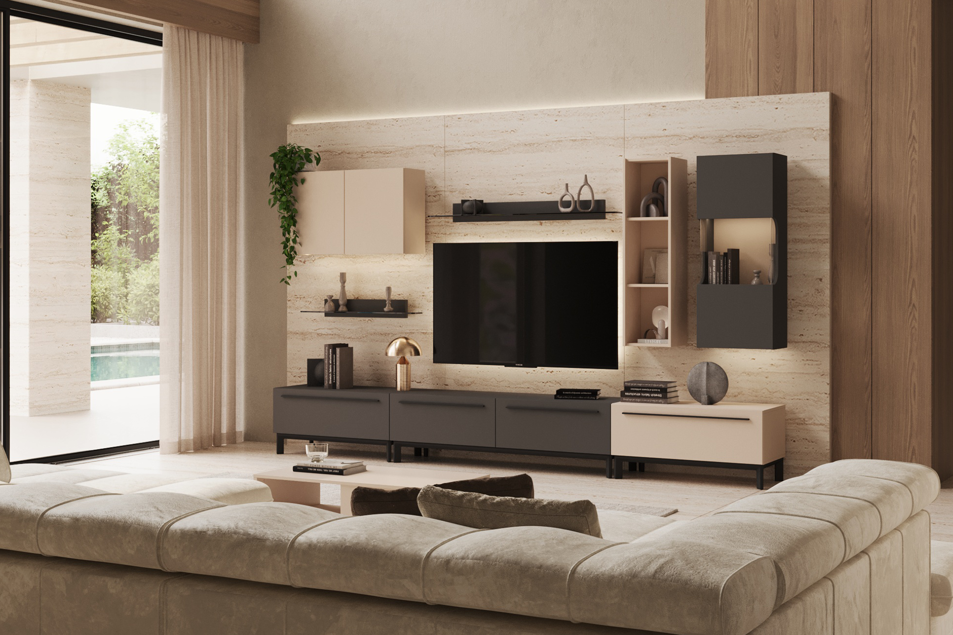 Living Nox L352 gri diamant/cașmir - imagine 3